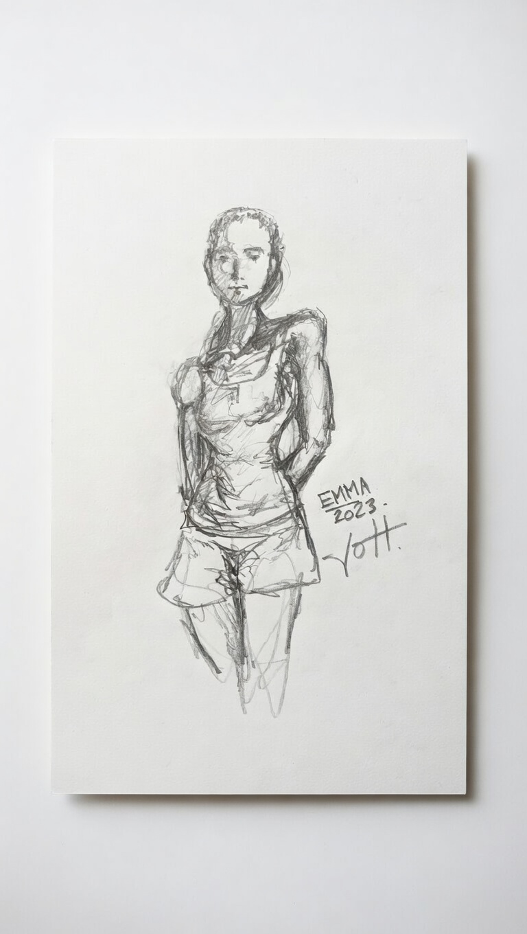 Portrait au crayon — Emma