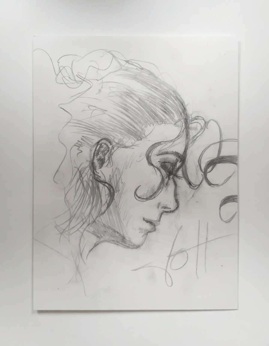 Portrait au crayon — Zoé